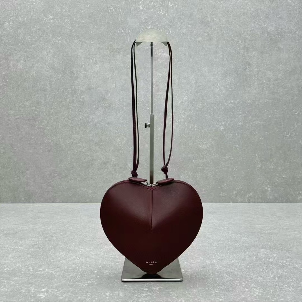 ALAIA Wine Red Love Bag